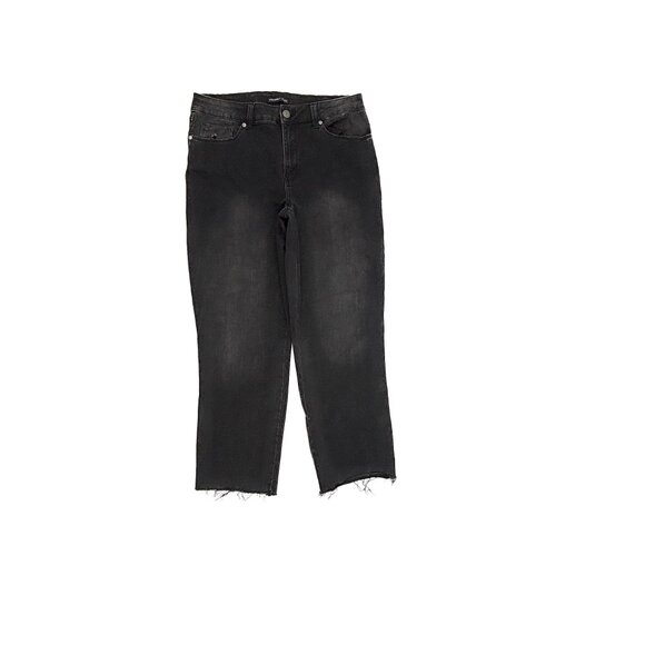 Sincerely Jules Raw Hem Straight Crop Women's size 11 Black Denim Jeans - Picture 1 of 3